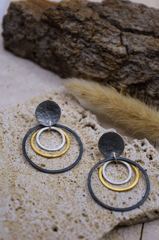 Gold-Silber-Ohrringe Fea