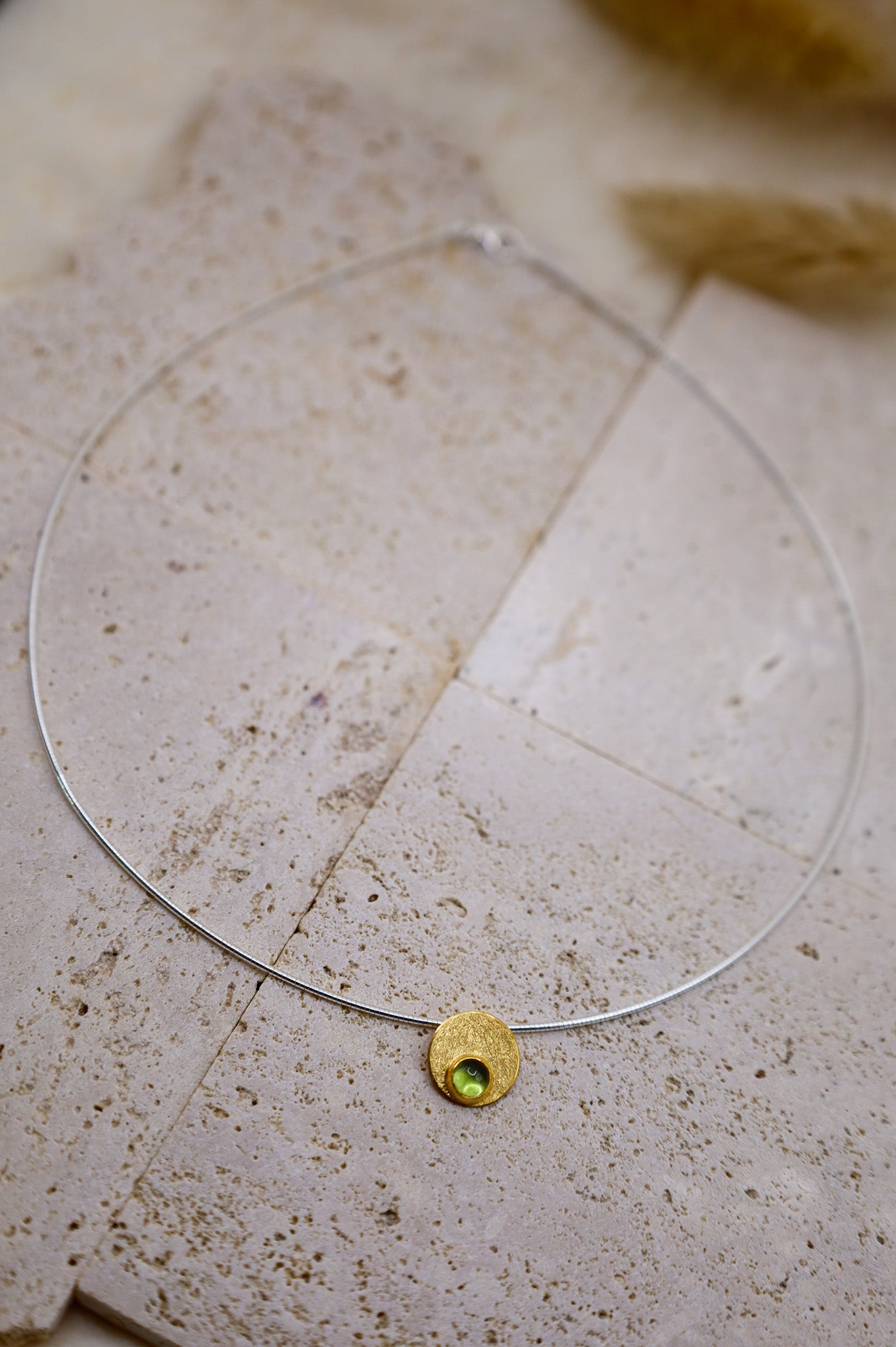Silberkette mit Peridot Anhänger