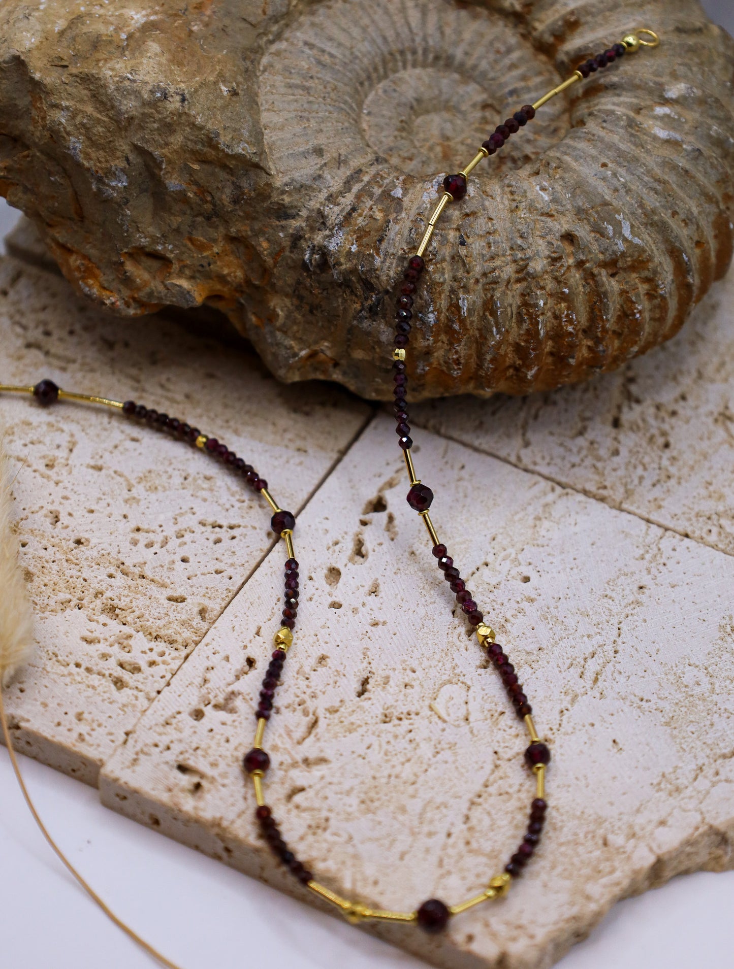 Rote Granat Halskette Mari