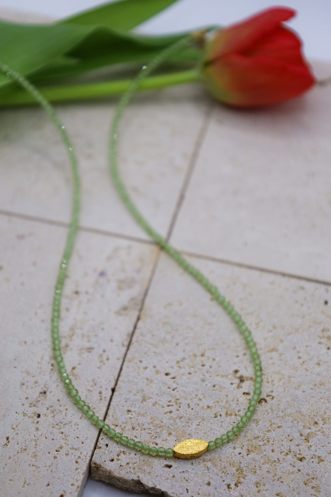 Gruene Peridot Edelsteinkette Frauen