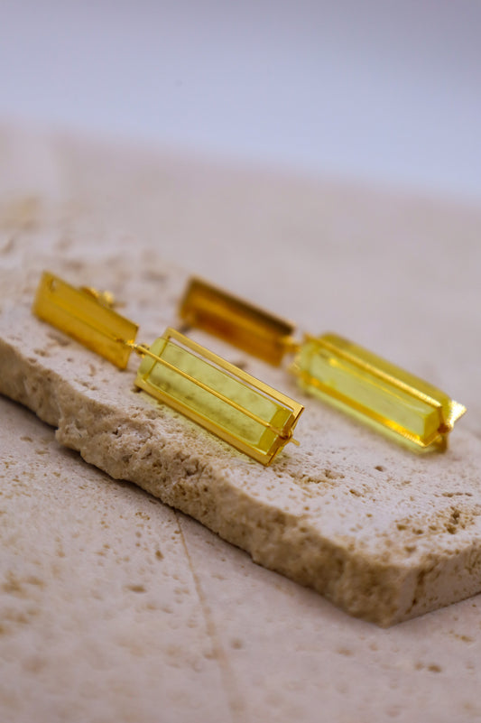 Goldene Bernstein Ohrschmuck