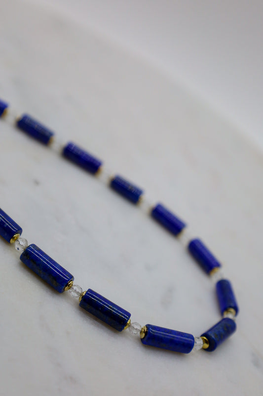 Kette Lapislazuli & Bergkristall