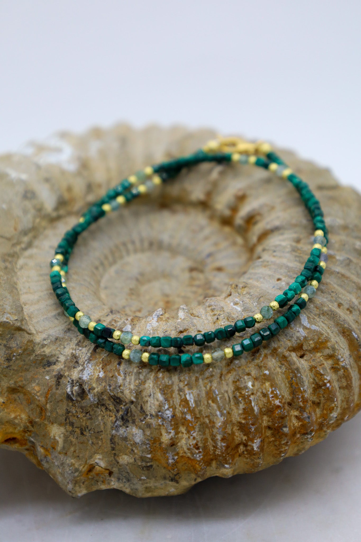 Kette mit Malachit und Turmalin