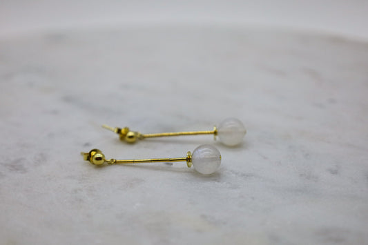 Ohrringe mit Mondstein kugeln