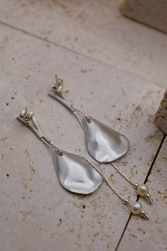 Silberne Perlen Ohrringe