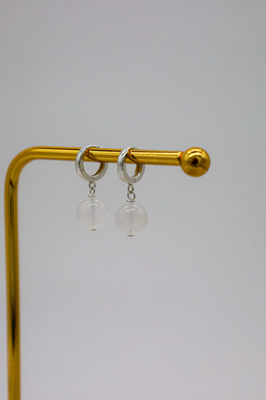 Silberne Ohrringe mit Mondstein