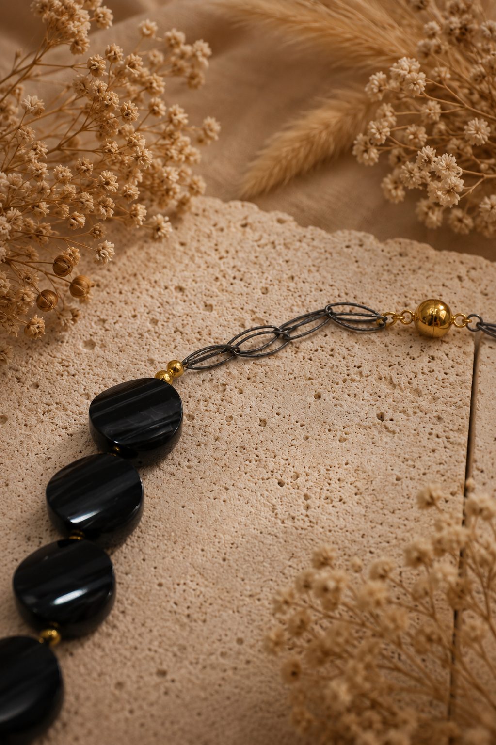 Schwarze Onyx Kette Alessia
