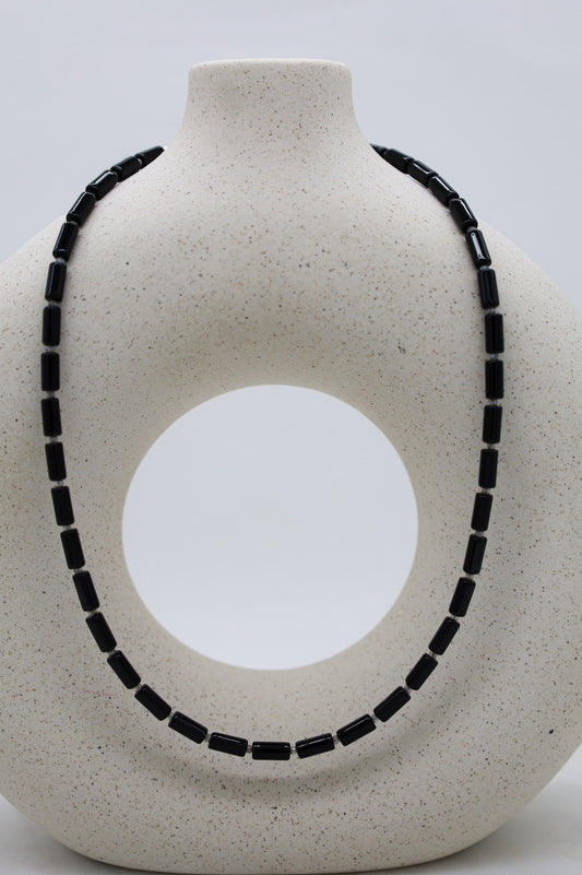 schwarze onyx halskette