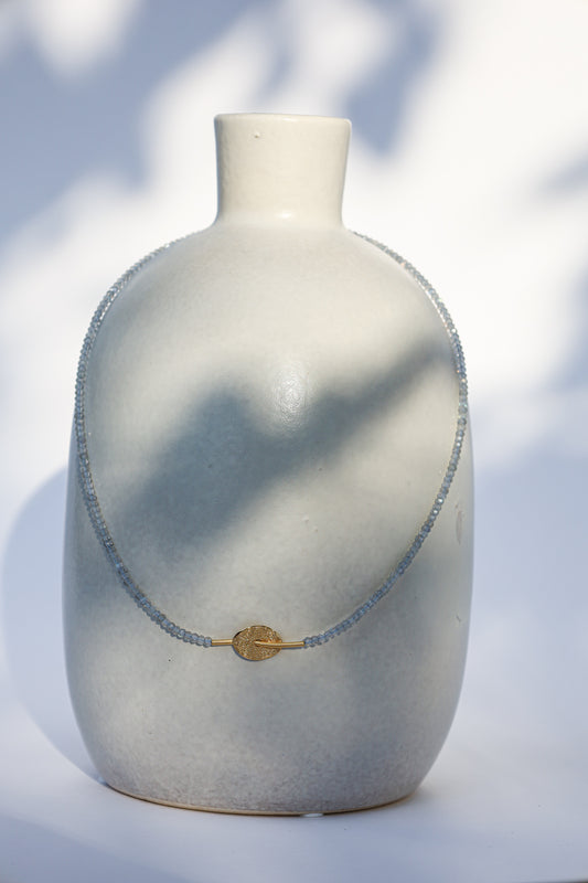 Labradorit Kette mit vergoldetem Zwischenteil