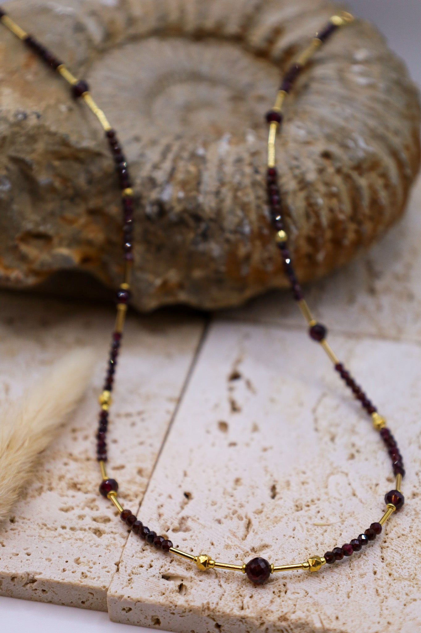 Rote Granat Halskette Mari