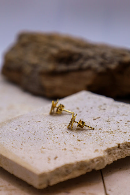 Goldene Ohrringe Muse