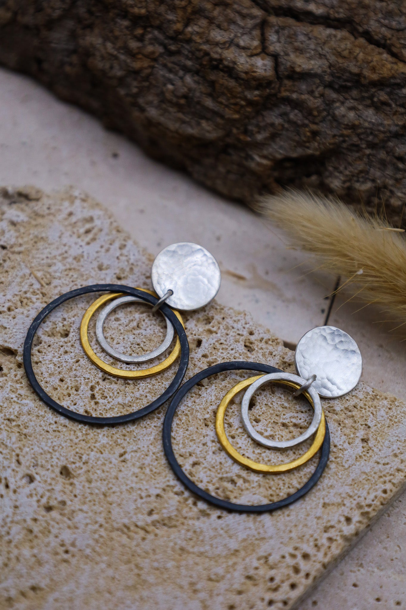Gold-Silber-Ohrringe Fea