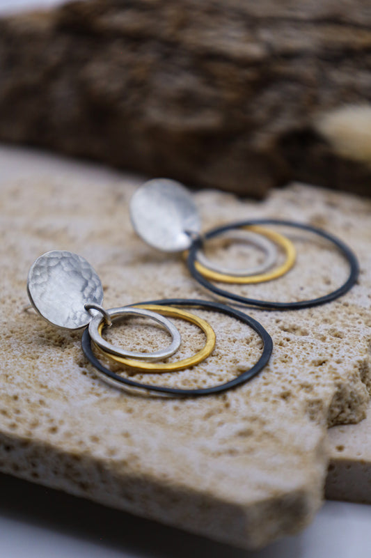 Gold-Silber-Ohrringe Fea