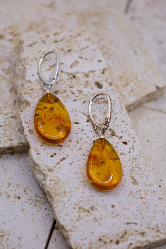 Bernstein Ohrringe braun
