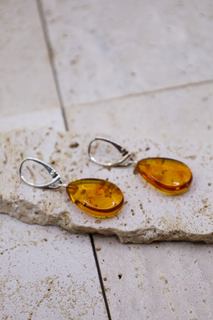 Bernstein Ohrringe mit Hacken