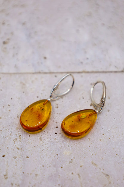 Bernstein Ohrschmuck braun