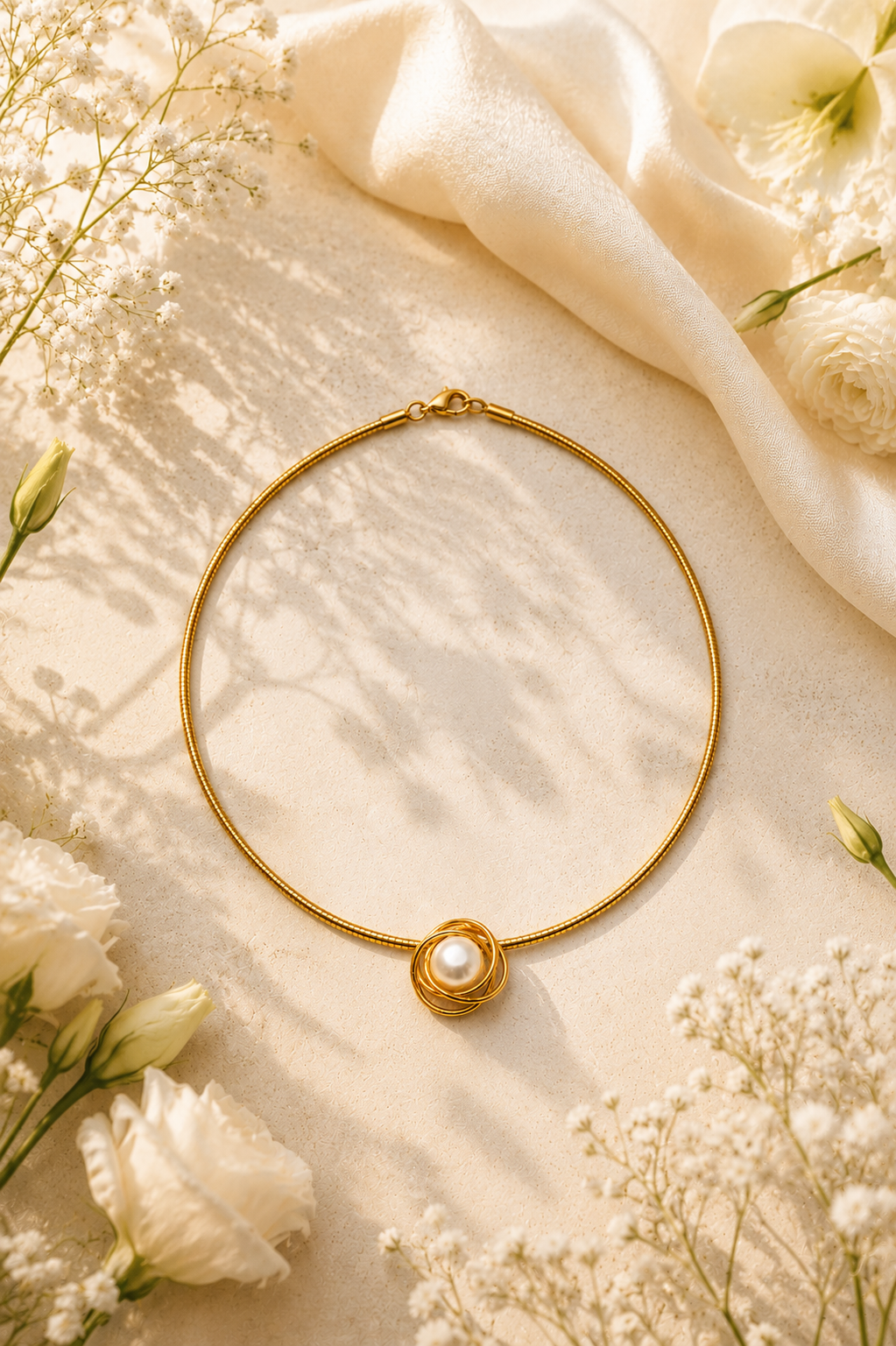 Goldene Kette mit Perlenanhänger Alice