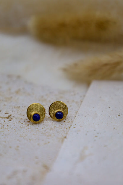 Goldene Lapislazuli Ohrringe