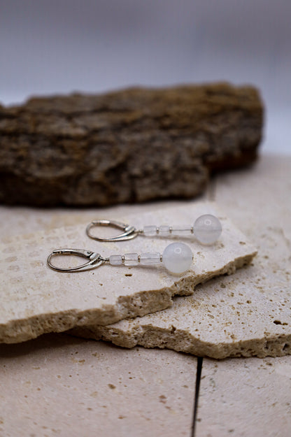 Mondstein Kugeln Ohrringe