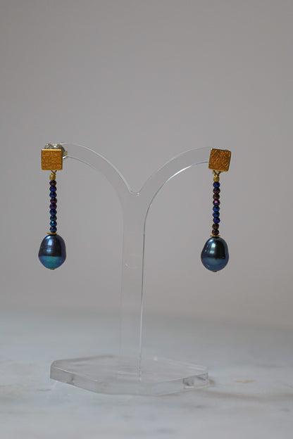 Spinell Ohrringe mit Perle