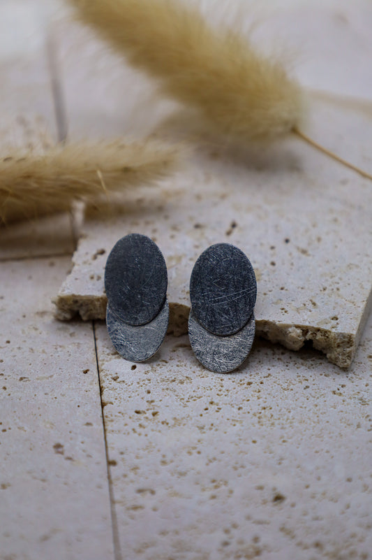 Silber Ohrringe schwarz und silber