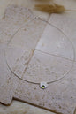 Silberne Kette mit Peridot 
Anhänger