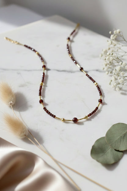 Rote Granat Halskette Mari