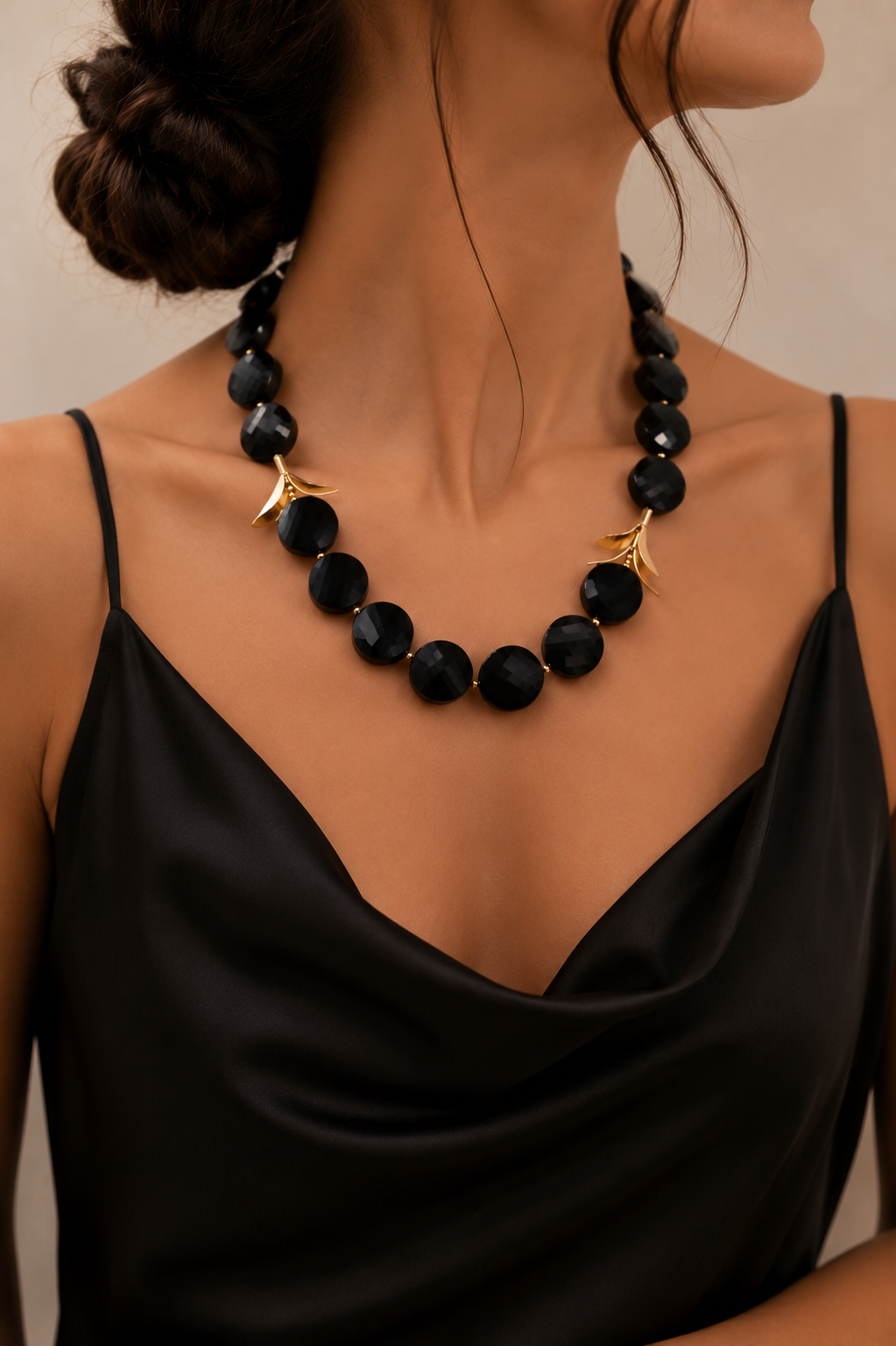 Schwarze Onyx Kette Alessia