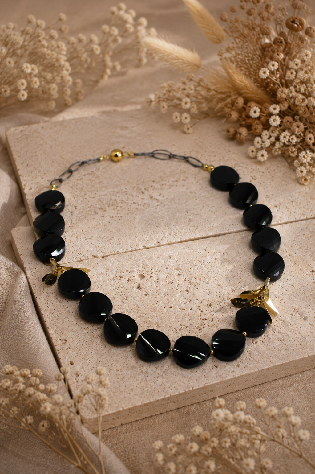 Schwarze Onyx Kette Alessia