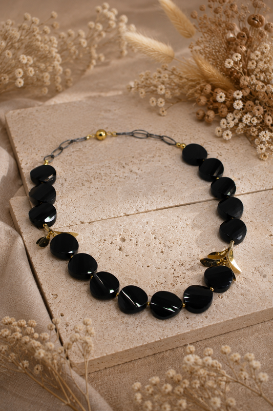 Schwarze Onyx Kette Alessia