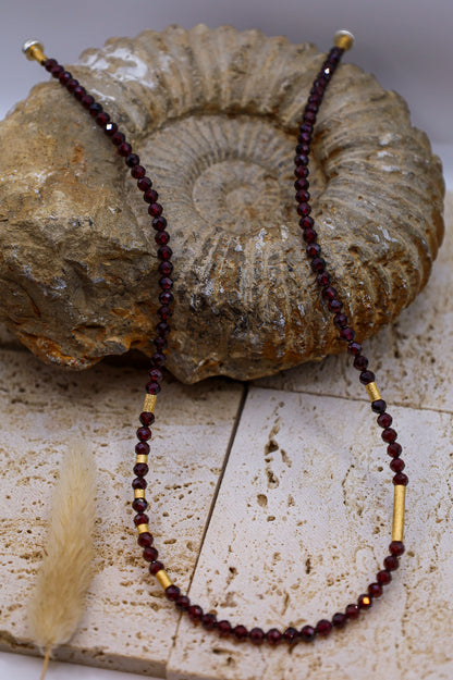 rote granatkette gold