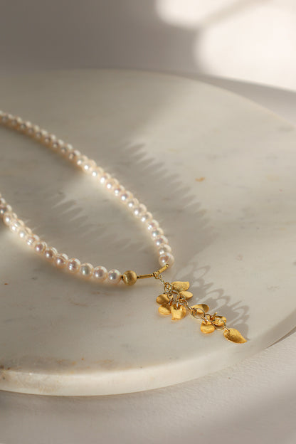 Echte Perlenkette für Damen mit langem Anhänger