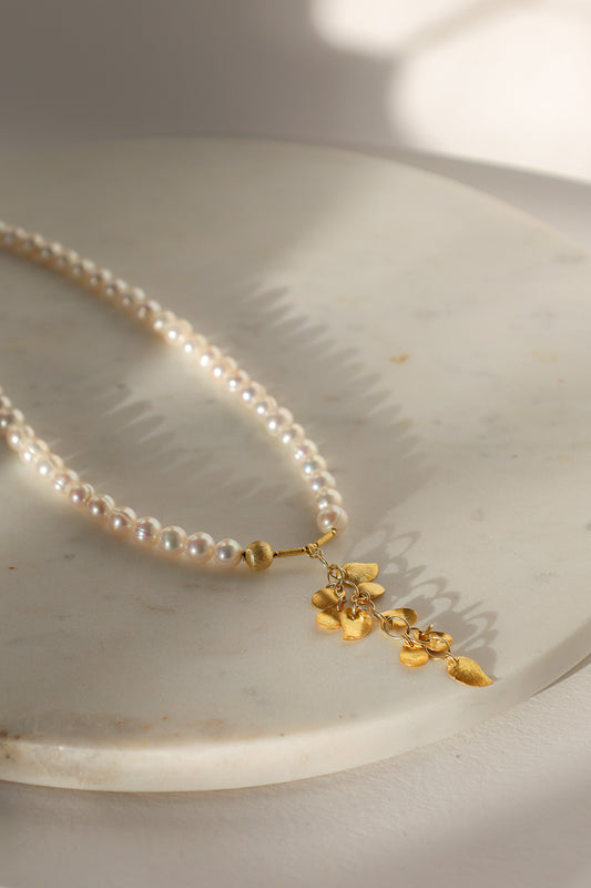 Echte Perlenkette für Damen mit langem Anhänger